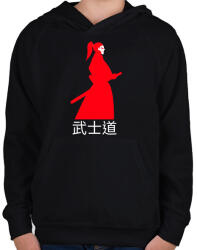 printfashion Bushido - Gyerek kapucnis pulóver - Fekete (10128047)