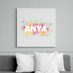 printfashion Anya virágokkal - Vászonkép - Fehér (6636354)