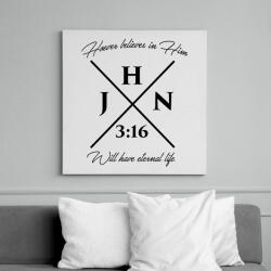 printfashion János 3: 16 - Vászonkép - Fehér (6621481)