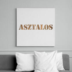 printfashion Asztalos - Fa mintás - Vászonkép - Fehér (6641208)