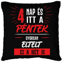 printfashion 4 nap és itt a péntek - fehér - Párnahuzat, Díszpárnahuzat - Fekete (7080273)