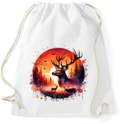 printfashion Szarvas - erdei naplemente - ajándék vadászoknak - Sportzsák, Tornazsák - Fehér (15377600)