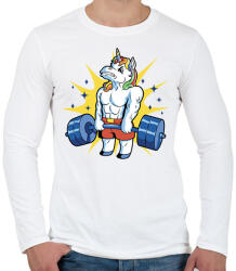 printfashion Kigyúrt unikornis - Férfi hosszú ujjú póló - Fehér (13279324)
