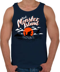 printfashion Visit Monster Island - Férfi atléta - Sötétkék (2304127)