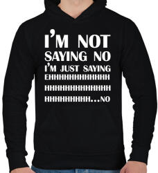 printfashion I'm not saying no - Férfi kapucnis pulóver - Fekete (7028176)