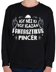 printfashion Fantasztikus pincér - Gyerek pulóver - Fekete (9430234)