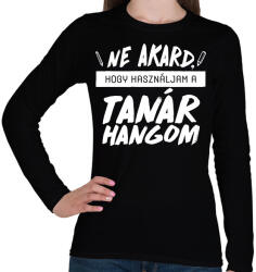 printfashion Tanár hang - Női hosszú ujjú póló - Fekete (8590313)