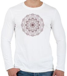 printfashion Barna mandala - Férfi hosszú ujjú póló - Fehér (4068915)