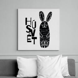 printfashion Húsvét - Fekete nyúl - Vászonkép - Fehér (6640854)