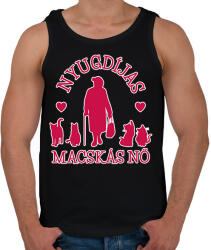 printfashion Nyugdíjas macskás nő - Férfi atléta - Fekete (9066705)