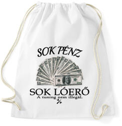 printfashion Sok pénz- Sok lóerő - Sportzsák, Tornazsák - Fehér (4844984)