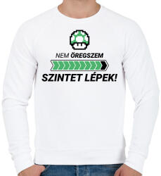 printfashion Nem öregszem, szintet lépek! - Férfi pulóver - Fehér (11449920)