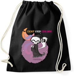 printfashion Csokit vagy csalunk halloween csontváz - Sportzsák, Tornazsák - Fekete (9456101)