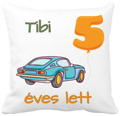 printfashion Kék kocsi - névvel, számmal - Párnahuzat, Díszpárnahuzat - Fehér (6241438)
