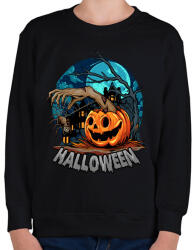 printfashion Halloween tökfej és pók - Gyerek pulóver - Fekete (5546938)