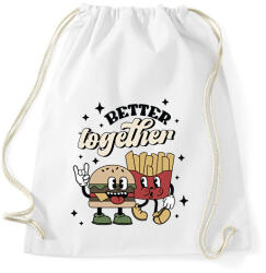 printfashion Retro páros - hamburger és sültburgonya - Sportzsák, Tornazsák - Fehér (11706098)