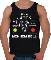 printfashion Hív a játék mennem kell - Férfi atléta - Fekete (7459133)
