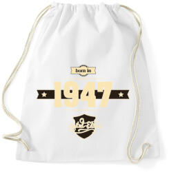 printfashion born-in-1947-cream-choco - Sportzsák, Tornazsák - Fehér (620386)