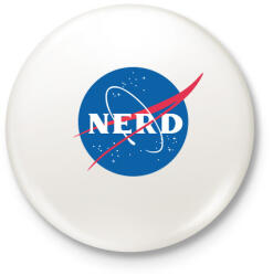 printfashion Nerd nasa logo - Kitűző, hűtőmágnes - Fehér (4263530)