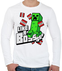 printfashion Minecraft TNT - Férfi hosszú ujjú póló - Fehér (1845288)