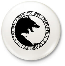 printfashion Viking farkasok - Kitűző, hűtőmágnes - Fehér (15517789)