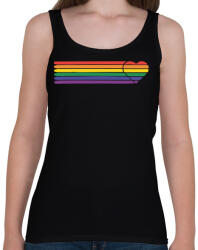 printfashion Szivárvány szív - Női atléta - Fekete (9678552)
