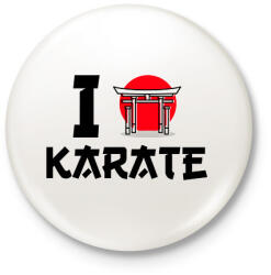 printfashion I love Karate - Kitűző, hűtőmágnes - Fehér (9449455)