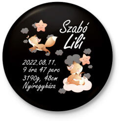 printfashion Rókás emlékörző - Kitűző, hűtőmágnes - Fekete (10732757)