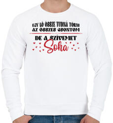 printfashion A szívemet soha nem töri össze - Férfi pulóver - Fehér (12717598)