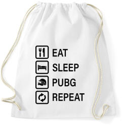 printfashion Eat Sleep PUBG Repeat - Fekete - Sportzsák, Tornazsák - Fehér (1552006)