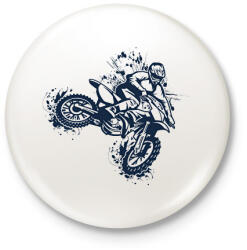 printfashion Motocross - Kitűző, hűtőmágnes - Fehér (13756853)
