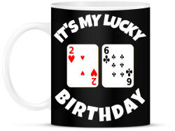printfashion 26 POKER SZÜLINAP - Bögre - Fekete (9785109)