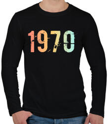 printfashion 1970 - Férfi hosszú ujjú póló - Fekete (11821140)
