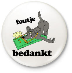 printfashion Patkány - Kitűző, hűtőmágnes - Fehér (3076034)