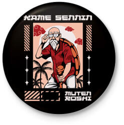 printfashion Zseniális teknős - Kitűző, hűtőmágnes - Fekete (16750539)