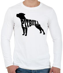 printfashion Pitbull - Férfi hosszú ujjú póló - Fehér (1197296)