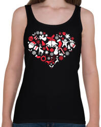printfashion Szív Xmas - Női atléta - Fekete (2046621)