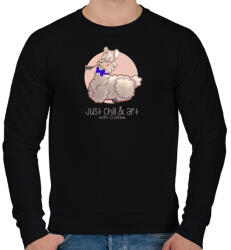printfashion Alpaka Chill - Férfi pulóver - Fekete (4729097)