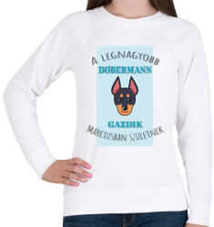 printfashion A legnagyobb gazdi - Dobermann - hónappal - Női pulóver - Fehér (6299942)