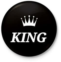 printfashion King - Kitűző, hűtőmágnes - Fekete (3103987)