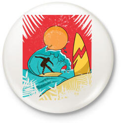 printfashion Szörfös - Kitűző, hűtőmágnes - Fehér (6351935)