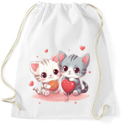 printfashion Cicás szív - Sportzsák, Tornazsák - Fehér (14250008)