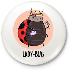 printfashion Lady-Bug - Kitűző, hűtőmágnes - Fehér (15941287)