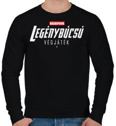 printfashion Legénybúcsú ajándék végjáték másnaposok - Férfi pulóver - Fekete (13342161)