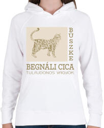 printfashion Büszke cica tulajdonos - Bengáli - Női kapucnis pulóver - Fehér (6307758)