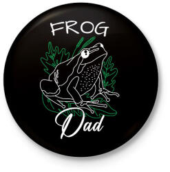 printfashion Frog Dad - Kitűző, hűtőmágnes - Fekete (10770636)