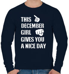 printfashion Ez a decemberi csaj szép napot kíván neked - Férfi pulóver - Sötétkék (1385334)