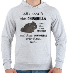 printfashion Csincsilla - Férfi kapucnis pulóver - Sport szürke (13475070)