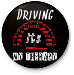 printfashion A vezetés nekem a terápia - Kitűző, hűtőmágnes - Fekete (3098269)