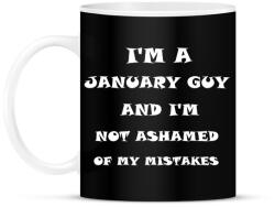 printfashion Januári vagyok és nem szégyellem a hibáimat - Bögre - Fekete (1369743)